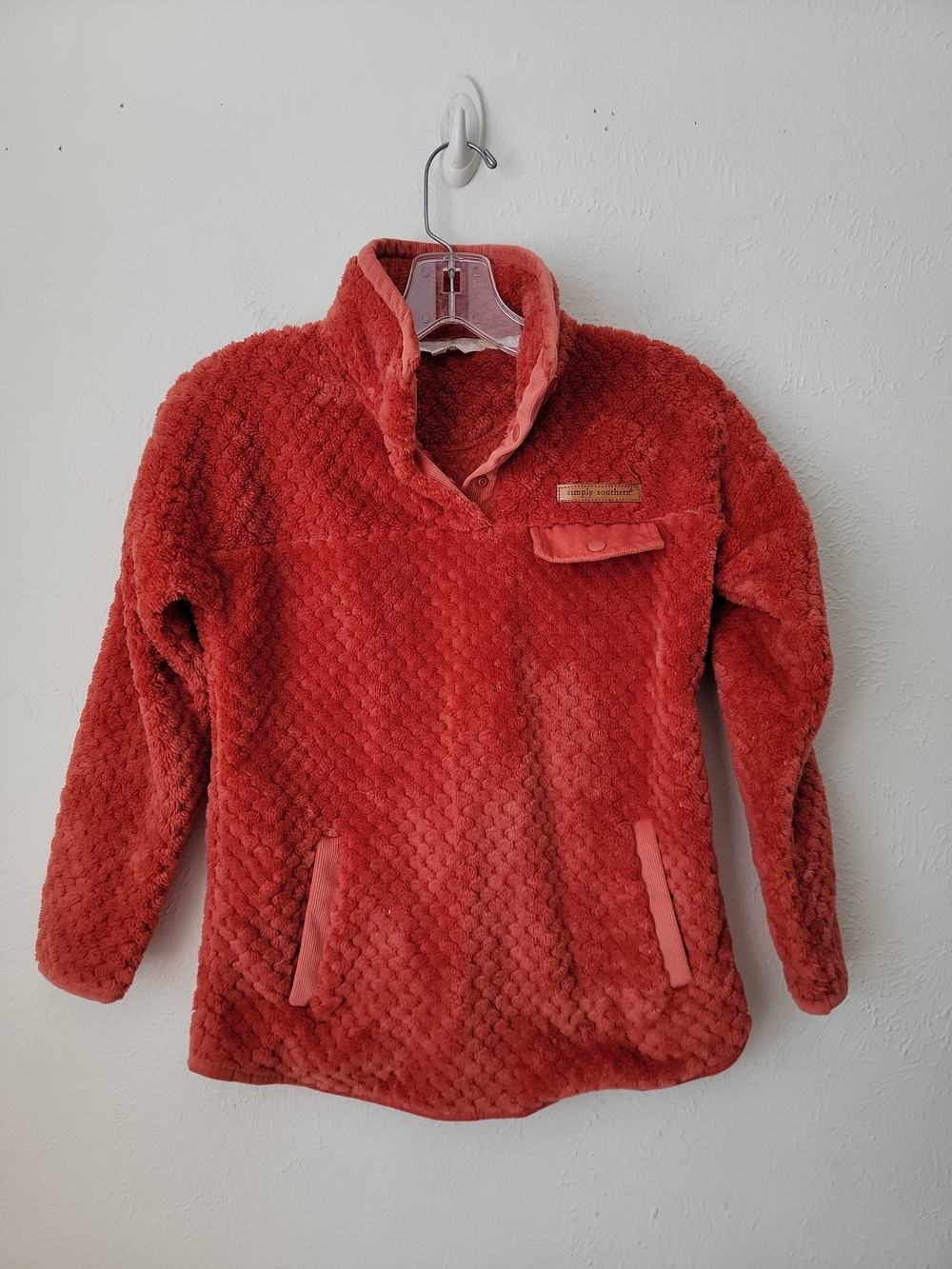 Simply Southern Cozy Kids Plush Pullover Jacket Burnt Orange